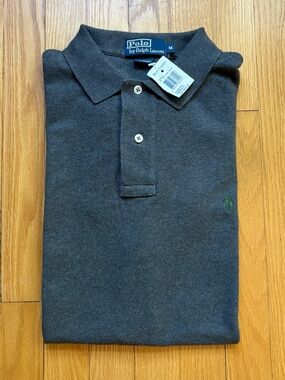 NWT Polo Ralph Lauren Men’s Short Sleeve Polo Shirt Classic Fit Medium Gray NEW